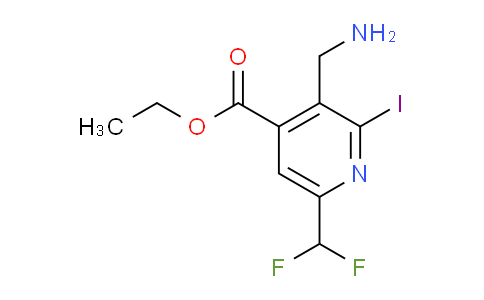 Ethyl 3-(aminomethyl)-6-(difluoromethyl)-2-iodopyridine-4-carboxylate