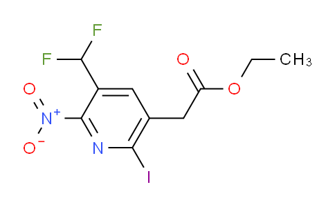 Ethyl 3-(difluoromethyl)-6-iodo-2-nitropyridine-5-acetate