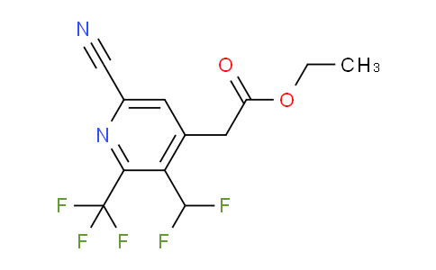 Ethyl 6-cyano-3-(difluoromethyl)-2-(trifluoromethyl)pyridine-4-acetate