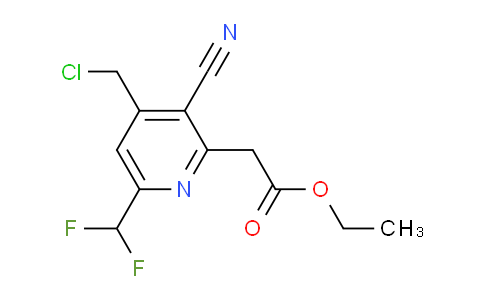 Ethyl 4-(chloromethyl)-3-cyano-6-(difluoromethyl)pyridine-2-acetate