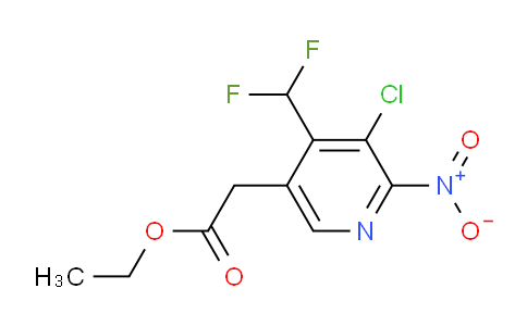 Ethyl 3-chloro-4-(difluoromethyl)-2-nitropyridine-5-acetate