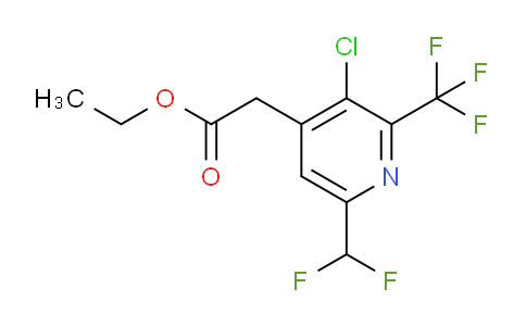 Ethyl 3-chloro-6-(difluoromethyl)-2-(trifluoromethyl)pyridine-4-acetate