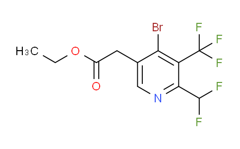 AM222910 | 1805962-87-1 | Ethyl 4-bromo-2-(difluoromethyl)-3-(trifluoromethyl)pyridine-5-acetate