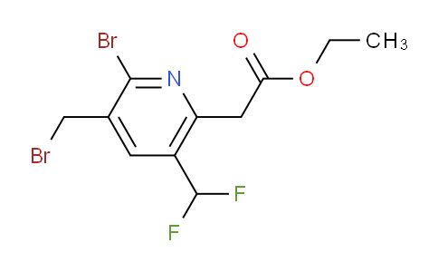 Ethyl 2-bromo-3-(bromomethyl)-5-(difluoromethyl)pyridine-6-acetate