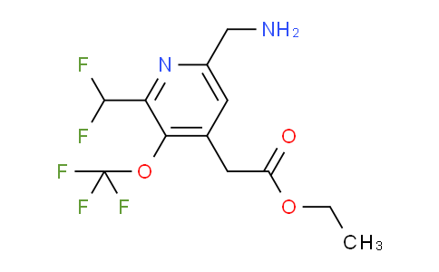 Ethyl 6-(aminomethyl)-2-(difluoromethyl)-3-(trifluoromethoxy)pyridine-4-acetate