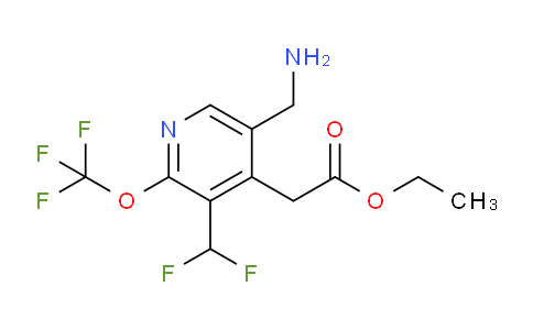 Ethyl 5-(aminomethyl)-3-(difluoromethyl)-2-(trifluoromethoxy)pyridine-4-acetate
