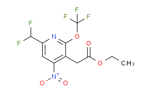 Ethyl 6-(difluoromethyl)-4-nitro-2-(trifluoromethoxy)pyridine-3-acetate
