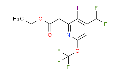 Ethyl 4-(difluoromethyl)-3-iodo-6-(trifluoromethoxy)pyridine-2-acetate