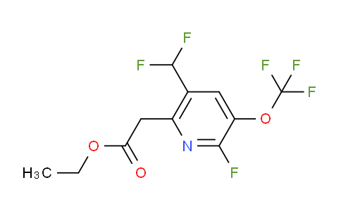 Ethyl 5-(difluoromethyl)-2-fluoro-3-(trifluoromethoxy)pyridine-6-acetate