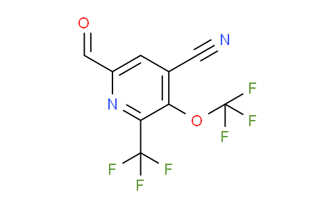 4-Cyano-3-(trifluoromethoxy)-2-(trifluoromethyl)pyridine-6-carboxaldehyde