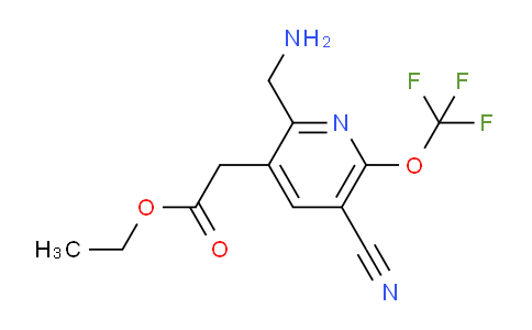 Ethyl 2-(aminomethyl)-5-cyano-6-(trifluoromethoxy)pyridine-3-acetate