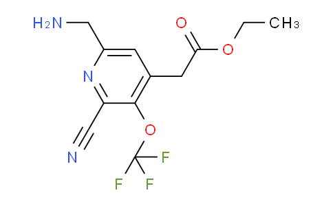Ethyl 6-(aminomethyl)-2-cyano-3-(trifluoromethoxy)pyridine-4-acetate