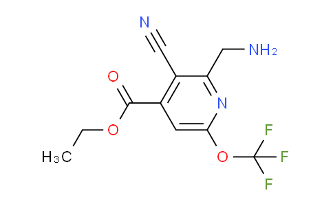 Ethyl 2-(aminomethyl)-3-cyano-6-(trifluoromethoxy)pyridine-4-carboxylate