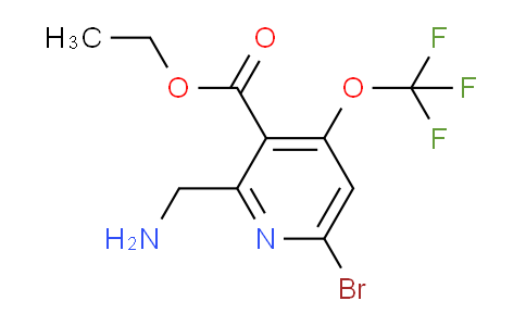 Ethyl 2-(aminomethyl)-6-bromo-4-(trifluoromethoxy)pyridine-3-carboxylate