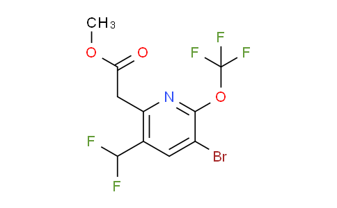 Methyl 3-bromo-5-(difluoromethyl)-2-(trifluoromethoxy)pyridine-6-acetate