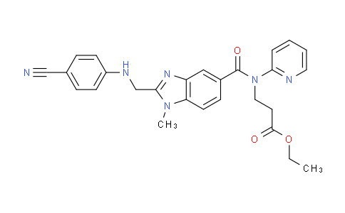 AM233060 | 211915-84-3 | Ethyl 3-(2-(((4-cyanophenyl)amino)methyl)-1-methyl-N-(pyridin-2-yl)-1H-benzo[d]imidazole-5-carboxamido)propanoate