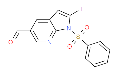 2-Iodo-1-(phenylsulfonyl)-1H-pyrrolo[2,3-b]pyridine-5-carbaldehyde