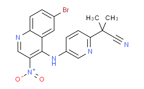 AM235163 | 1370616-08-2 | 2-(5-((6-Bromo-3-nitroquinolin-4-yl)amino)pyridin-2-yl)-2-methylpropanenitrile