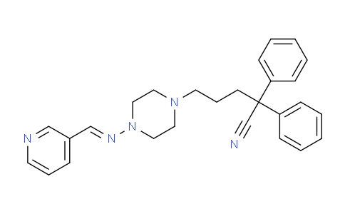 AM235419 | 218136-59-5 | (E)-2,2-Diphenyl-5-(4-((pyridin-3-ylmethylene)amino)piperazin-1-yl)pentanenitrile
