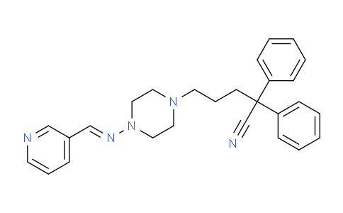 (E)-2,2-Diphenyl-5-(4-((pyridin-3-ylmethylene)amino)piperazin-1-yl)pentanenitrile