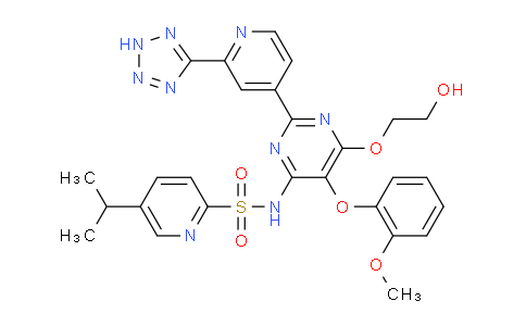 AM235778 | 180384-57-0 | N-(2-(2-(2H-Tetrazol-5-yl)pyridin-4-yl)-6-(2-hydroxyethoxy)-5-(2-methoxyphenoxy)pyrimidin-4-yl)-5-isopropylpyridine-2-sulfonamide