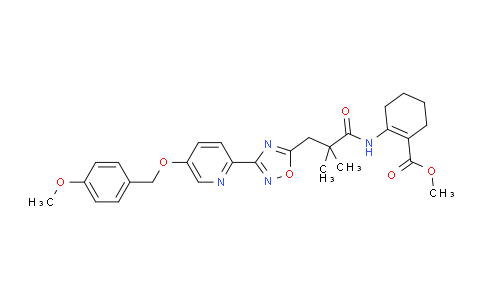 AM237332 | 917911-03-6 | Methyl 2-(3-(3-(5-((4-methoxybenzyl)oxy)pyridin-2-yl)-1,2,4-oxadiazol-5-yl)-2,2-dimethylpropanamido)cyclohex-1-enecarboxylate