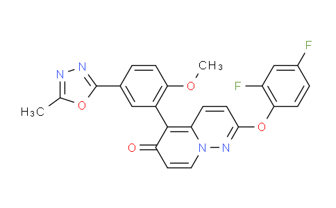 AM237576 | 1349264-72-7 | 2-(2,4-Difluorophenoxy)-5-(2-methoxy-5-(5-methyl-1,3,4-oxadiazol-2-yl)phenyl)-6H-pyrido[1,2-b]pyridazin-6-one