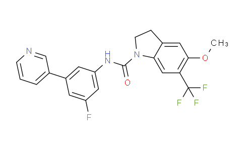 AM237810 | 181629-93-6 | N-(3-Fluoro-5-(pyridin-3-yl)phenyl)-5-methoxy-6-(trifluoromethyl)indoline-1-carboxamide