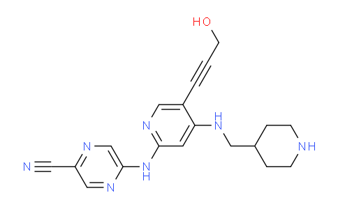 AM238089 | 1137478-29-5 | 5-((5-(3-Hydroxyprop-1-yn-1-yl)-4-((piperidin-4-ylmethyl)amino)pyridin-2-yl)amino)pyrazine-2-carbonitrile