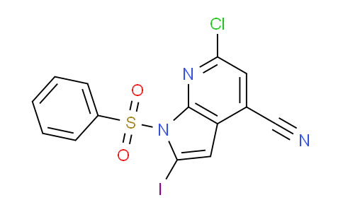 AM238714 | 1227270-16-7 | 6-Chloro-2-iodo-1-(phenylsulfonyl)-1H-pyrrolo[2,3-b]pyridine-4-carbonitrile