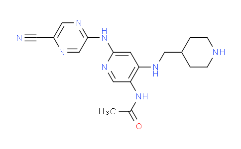AM238833 | 1137475-85-4 | N-(6-((5-Cyanopyrazin-2-yl)amino)-4-((piperidin-4-ylmethyl)amino)pyridin-3-yl)acetamide