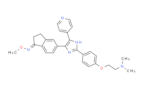 5-(2-(4-(2-(Dimethylamino)ethoxy)phenyl)-5-(pyridin-4-yl)-1H-imidazol-4-yl)-2,3-dihydro-1H-inden-1-one O-methyl oxime