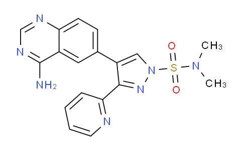 4-(4-Aminoquinazolin-6-yl)-N,N-dimethyl-3-(pyridin-2-yl)-1H-pyrazole-1-sulfonamide