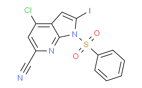 4-Chloro-2-iodo-1-(phenylsulfonyl)-1H-pyrrolo[2,3-b]pyridine-6-carbonitrile
