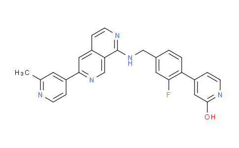 AM242212 | 1841081-74-0 | 4-(2-Fluoro-4-(((6-(2-methylpyridin-4-yl)-2,7-naphthyridin-1-yl)amino)methyl)phenyl)pyridin-2-ol