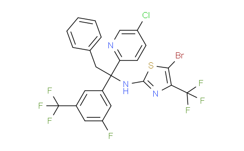 AM243533 | 939038-64-9 | 5-Bromo-N-(1-(5-chloropyridin-2-yl)-1-(3-fluoro-5-(trifluoromethyl)phenyl)-2-phenylethyl)-4-(trifluoromethyl)thiazol-2-amine