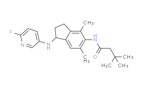 N-(1-((6-Fluoropyridin-3-yl)amino)-4,6-dimethyl-2,3-dihydro-1H-inden-5-yl)-3,3-dimethylbutanamide