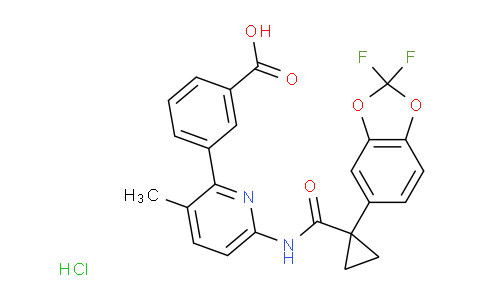 AM243697 | 1160221-26-0 | 3-(6-(1-(2,2-Difluorobenzo[d][1,3]dioxol-5-yl)cyclopropanecarboxamido)-3-methylpyridin-2-yl)benzoic acid hydrochloride
