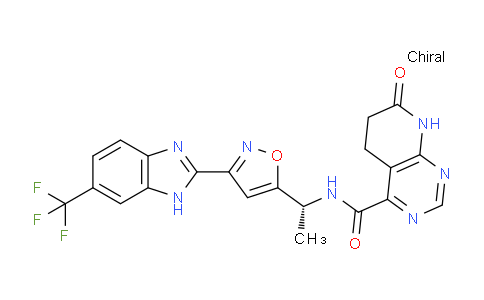 (R)-7-Oxo-N-(1-(3-(6-(trifluoromethyl)-1H-benzo[d]imidazol-2-yl)isoxazol-5-yl)ethyl)-5,6,7,8-tetrahydropyrido[2,3-d]pyrimidine-4-carboxamide