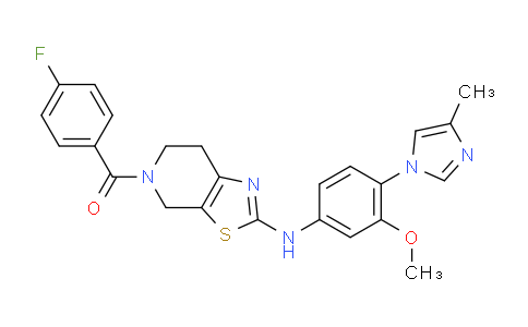 AM244774 | 1077629-17-4 | (4-Fluorophenyl)(2-((3-methoxy-4-(4-methyl-1H-imidazol-1-yl)phenyl)amino)-6,7-dihydrothiazolo[5,4-c]pyridin-5(4H)-yl)methanone