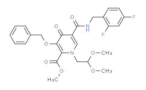 AM245863 | 1229006-21-6 | Methyl 3-(benzyloxy)-5-((2,4-difluorobenzyl)carbamoyl)-1-(2,2-dimethoxyethyl)-4-oxo-1,4-dihydropyridine-2-carboxylate