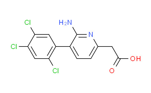 2-Amino-3-(2,4,5-trichlorophenyl)pyridine-6-acetic acid