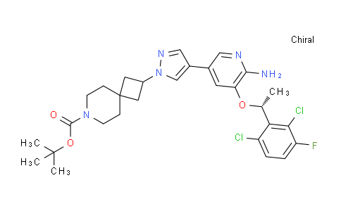 AM246504 | 1421270-73-6 | (R)-tert-Butyl 2-(4-(6-amino-5-(1-(2,6-dichloro-3-fluorophenyl)ethoxy)pyridin-3-yl)-1H-pyrazol-1-yl)-7-azaspiro[3.5]nonane-7-carboxylate