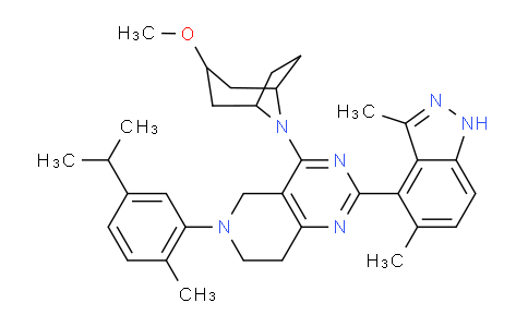 AM246885 | 1421249-72-0 | 2-(3,5-Dimethyl-1H-indazol-4-yl)-6-(5-isopropyl-2-methylphenyl)-4-(3-methoxy-8-azabicyclo[3.2.1]octan-8-yl)-5,6,7,8-tetrahydropyrido[4,3-d]pyrimidine