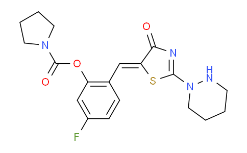 AM247246 | 1181083-81-7 | (Z)-5-Fluoro-2-((4-oxo-2-(tetrahydropyridazin-1(2H)-yl)thiazol-5(4H)-ylidene)methyl)phenyl pyrrolidine-1-carboxylate