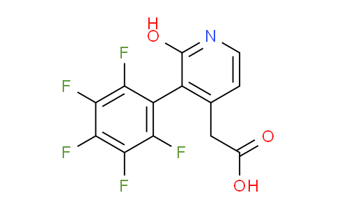 2-Hydroxy-3-(perfluorophenyl)pyridine-4-acetic acid