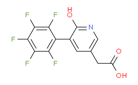 2-Hydroxy-3-(perfluorophenyl)pyridine-5-acetic acid
