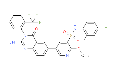 5-(2-Amino-4-oxo-3-(2-(trifluoromethyl)phenyl)-3,4-dihydroquinazolin-6-yl)-N-(2,4-difluorophenyl)-2-methoxypyridine-3-sulfonamide