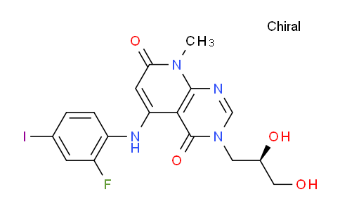 (R)-3-(2,3-dihydroxypropyl)-5-(2-fluoro-4-iodophenylamino)-8-methylpyrido[2,3-d]pyrimidine-4,7(3h,8h)-dione