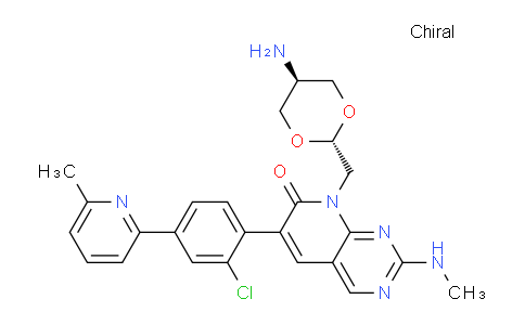 AM247949 | 1648863-90-4 | 8-(((2r,5r)-5-Amino-1,3-dioxan-2-yl)methyl)-6-(2-chloro-4-(6-methylpyridin-2-yl)phenyl)-2-(methylamino)pyrido[2,3-d]pyrimidin-7(8H)-one
